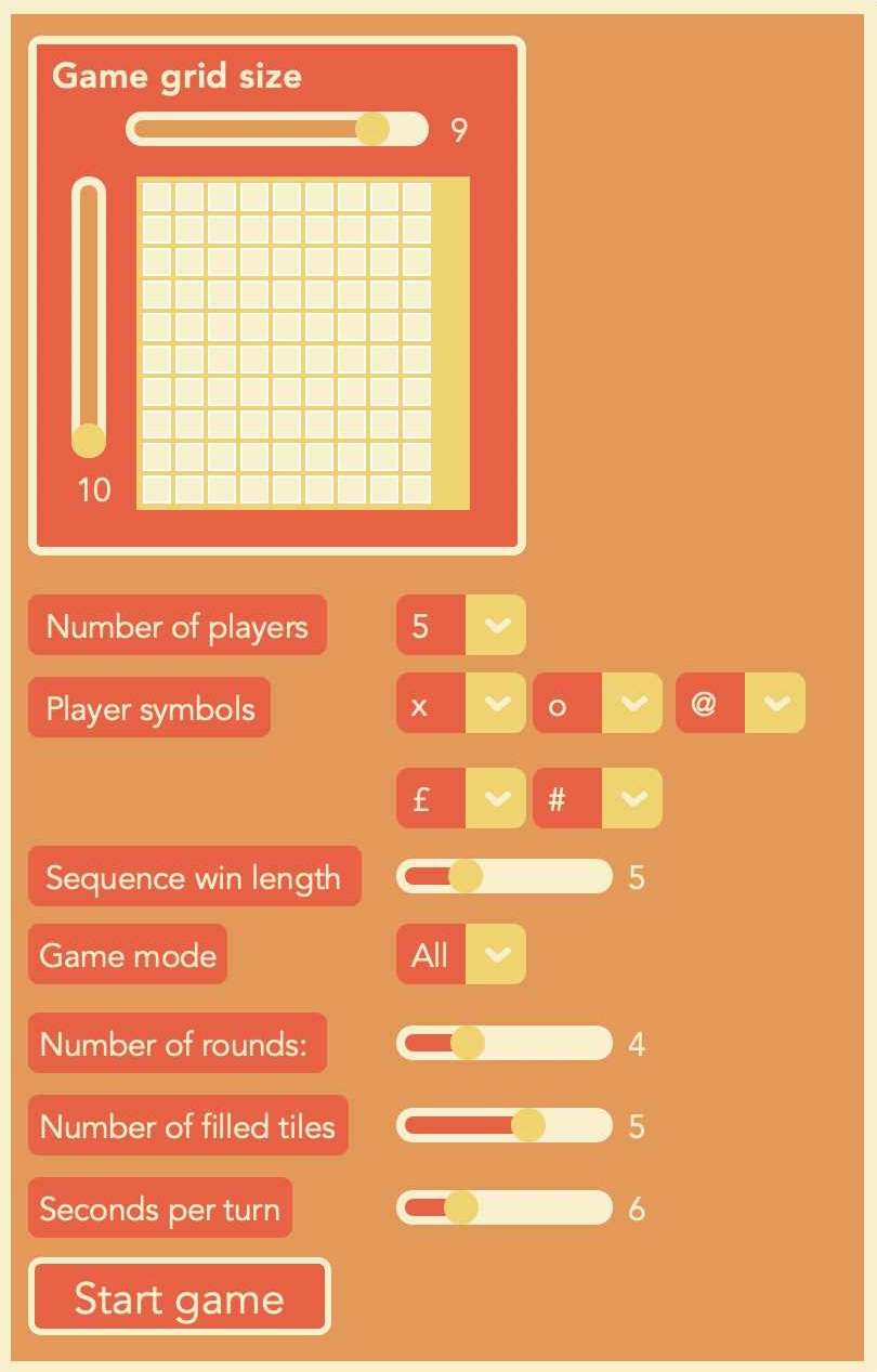 The different game customisation